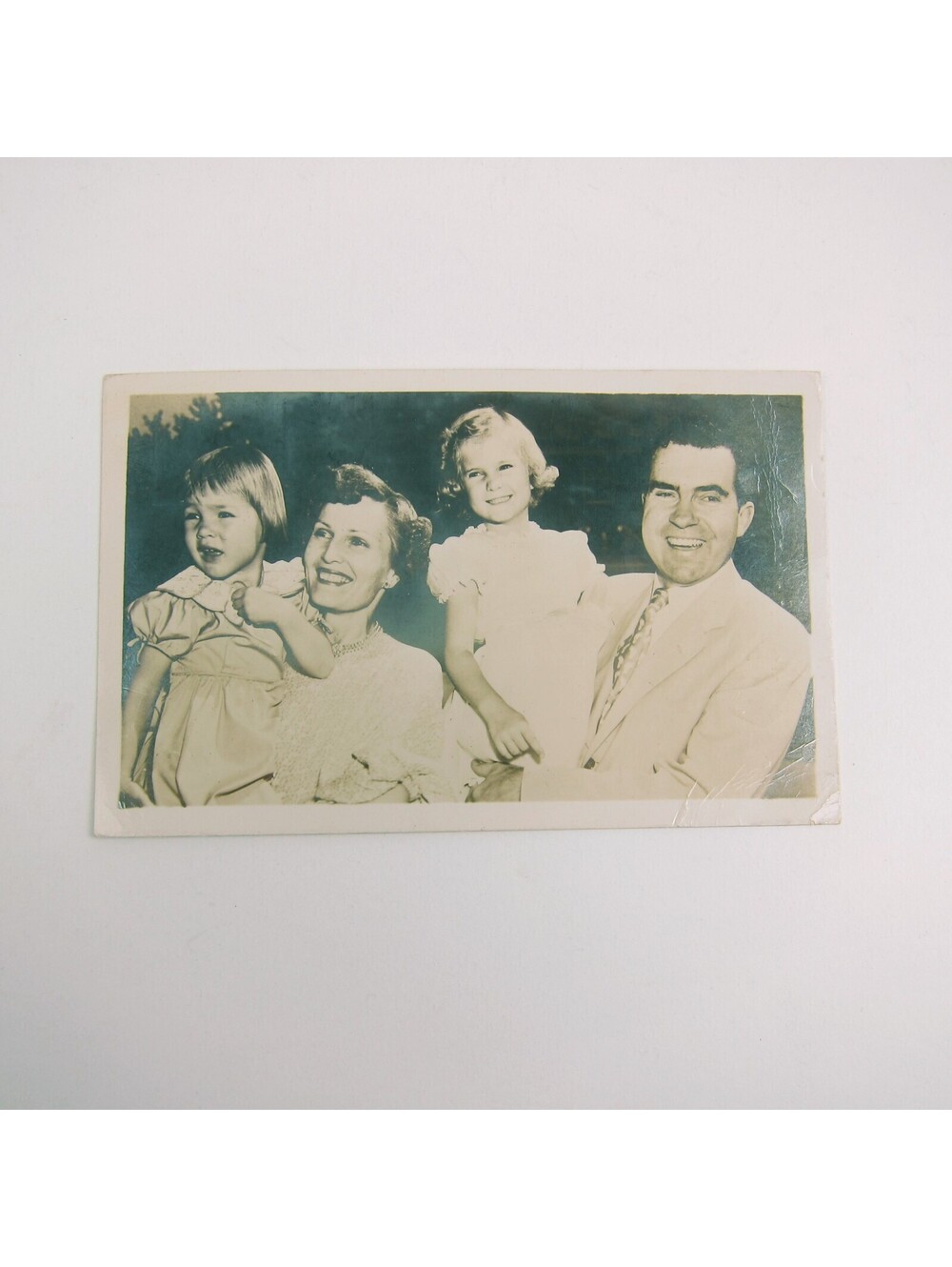 Real Photo Postcard RPPC Richard Nixon Presidential Election Family Vintage 1952